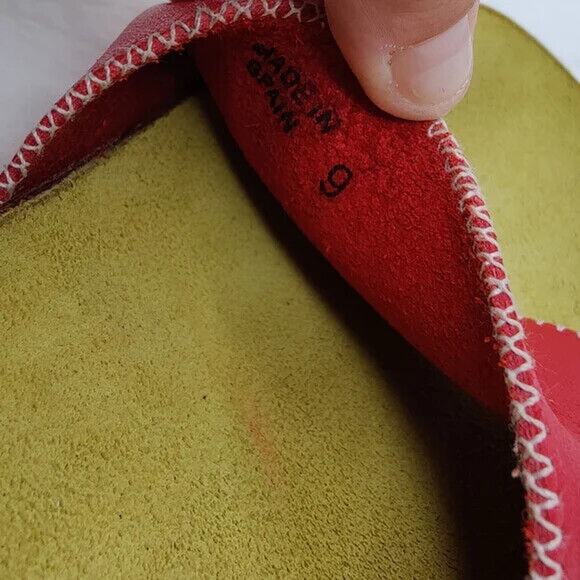 Y2K Womens Red Leather Sandal Sz 9 - Picture 7 of 9